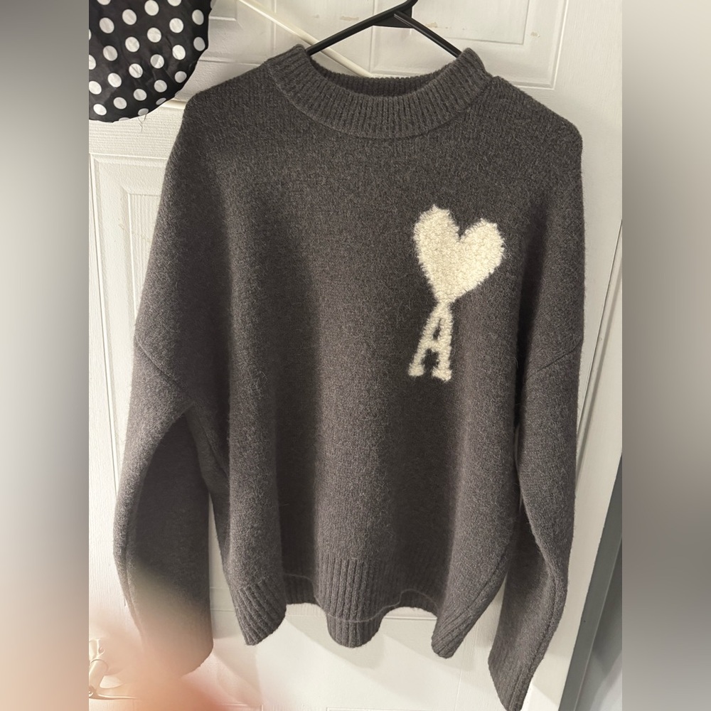 Ami Paris Grey Ami de Ceour sweater